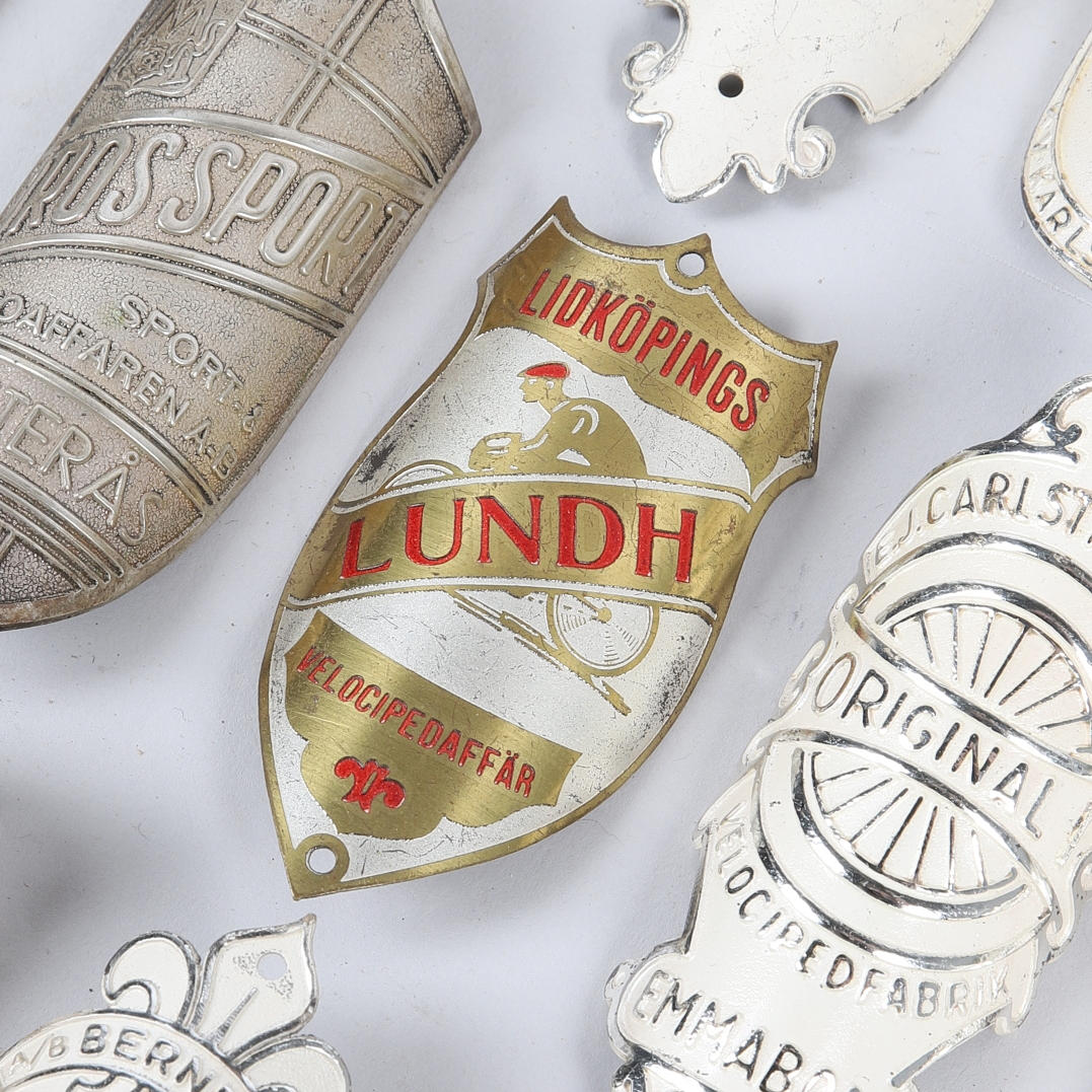 BICYCLE BADGES, 36 pcs, metal.