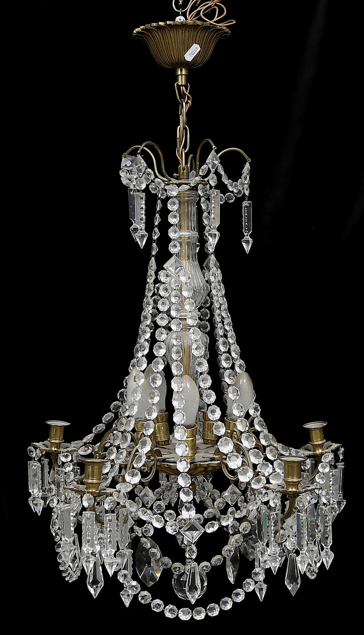 TAKKRONA med prismor, Oscarianskstil, 1900-tal.