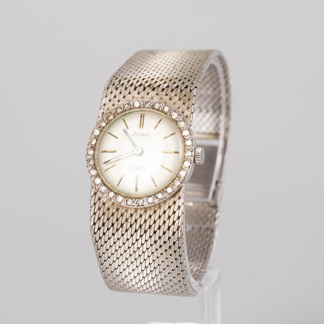 Stowa white gold wristwatch.