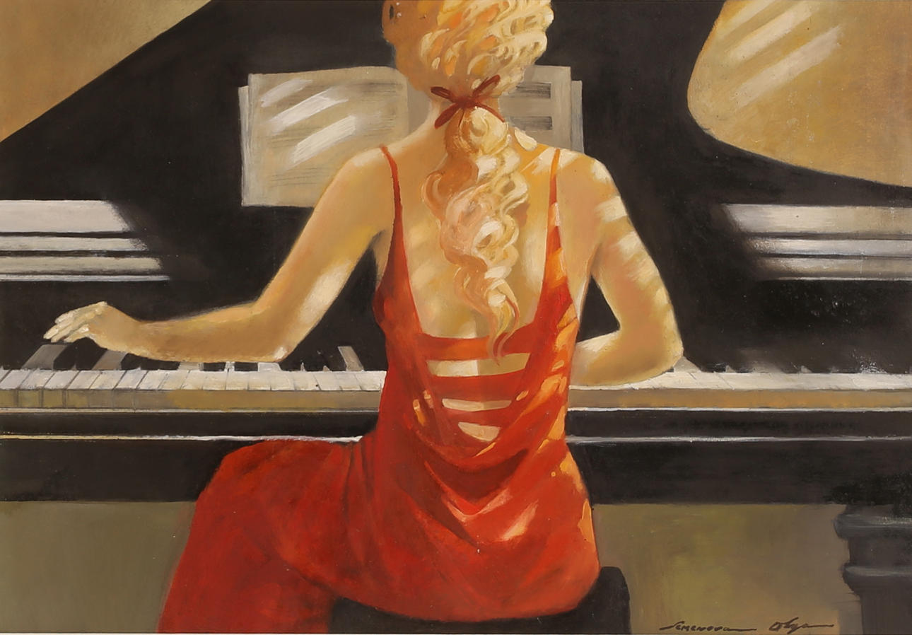 OLGA SEMENOVA. Mixed media, signed.