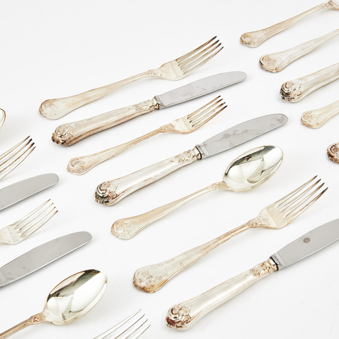 CUTLERY, 24 dlr, silver Saxon, mostly COHR, Denmark.