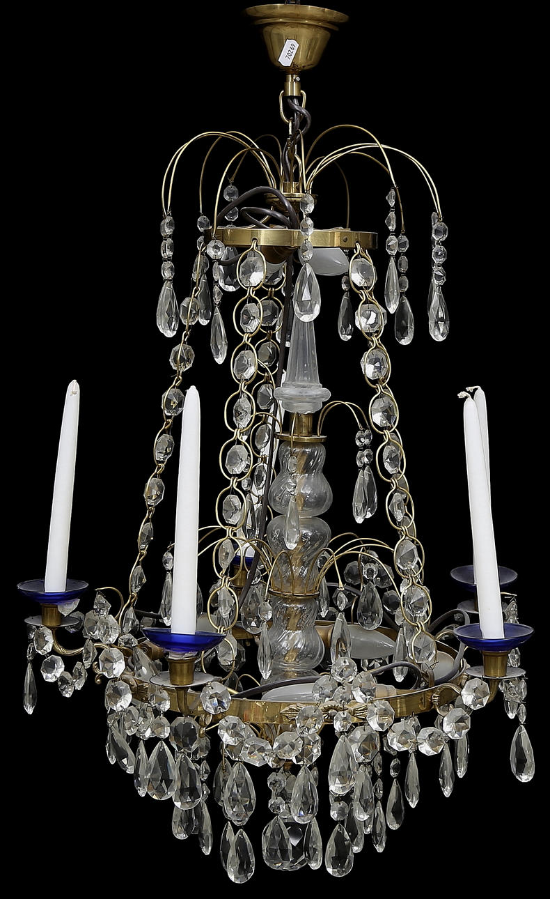 TAKKRONA med prismor, gustaviansk stil, 1900-tal.