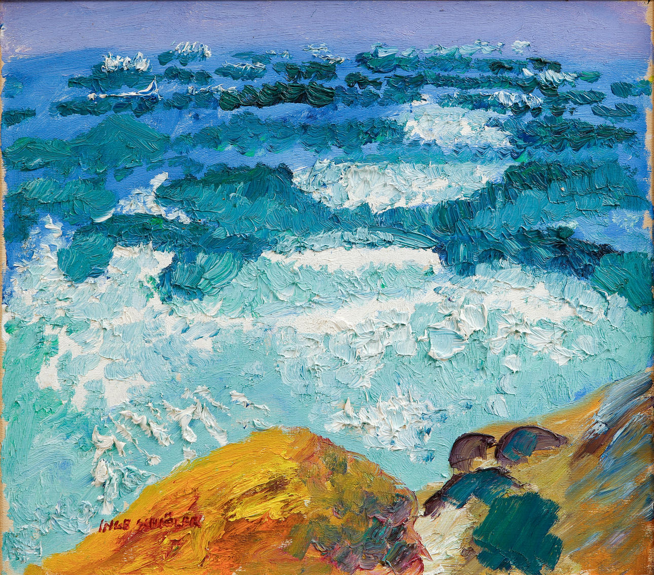 INGE SCHIÖLER. Kostervy. Olja på duk.