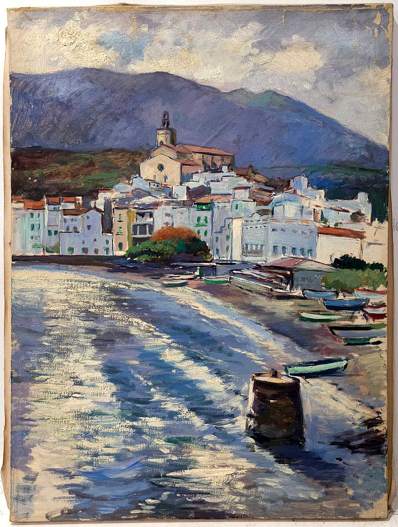 CATALAN SCHOOL. ANONYMOUS, 20TH CENTURY. CADAQUES. OIL ON CANVAS.