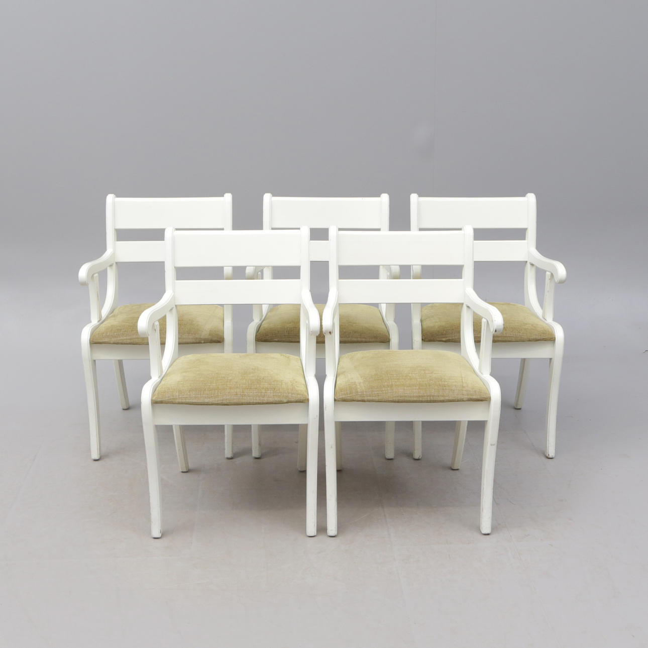 ATTRIBUTED TO GILBERT MARKLUND. ARMCHAIRS, 5 pcs, Furusnickarna.