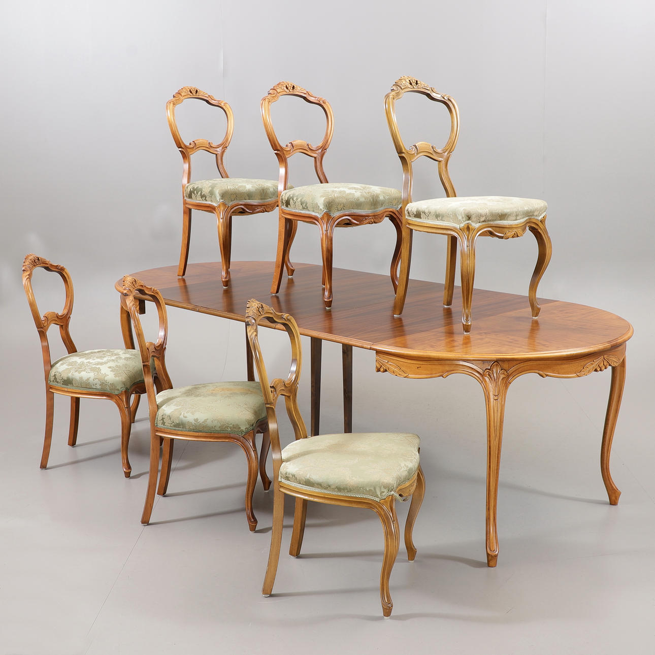 RUOKASALIKALUSTEET, 7 osaa, rokokoo, 1900-luku.