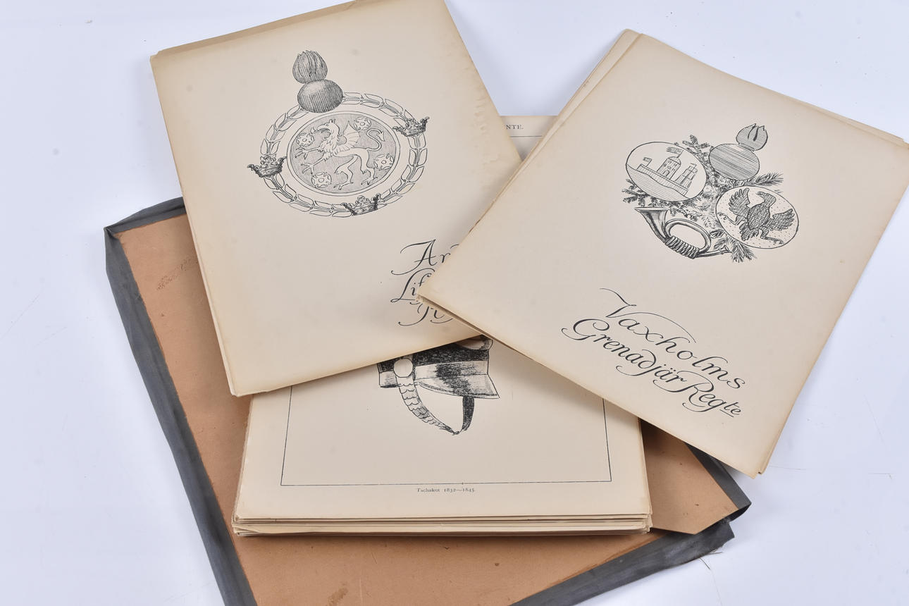 EINAR VON STROKIRCH. uniform placards, 52 pcs, lithographed.