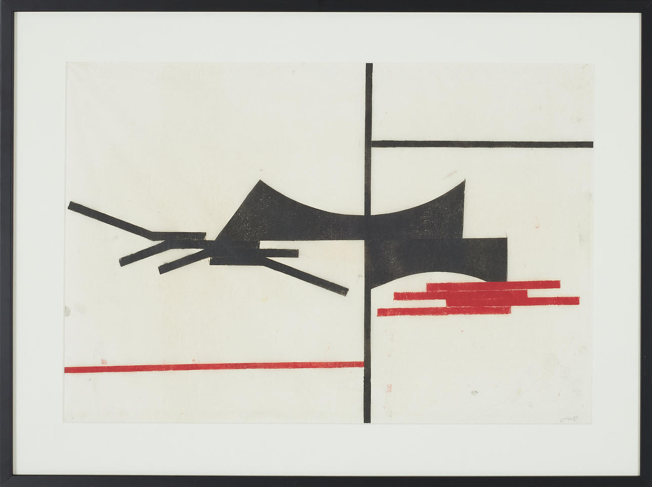 BENGT ORUP. Composition, monotype, silkscreen, signed orup.