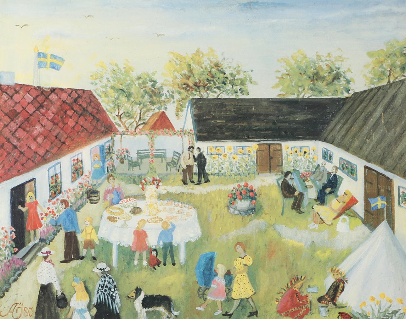 ALMA ÖHRSTRÖM. “Skånegård”, signed print.