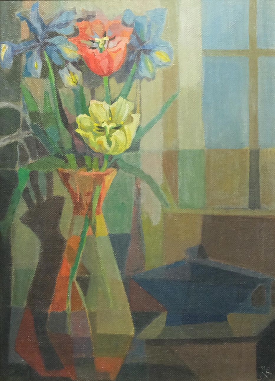 RAGNAR RING. “SPRING FLOWERS”, CUBIST FLORAL STILL LIFE.
