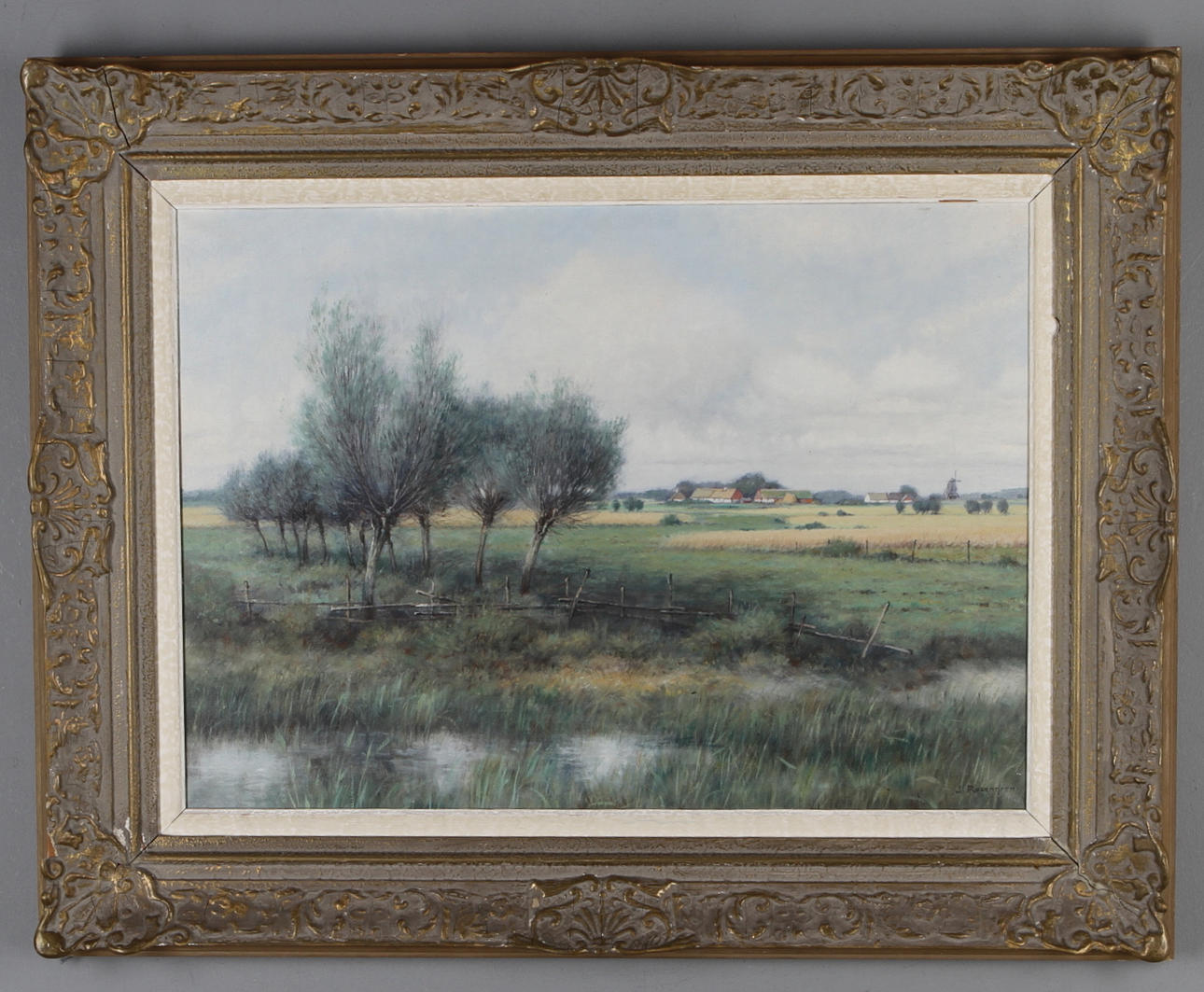 JEAN ROSENGREN. Motiv från Skåne, olja på duk, signerad.