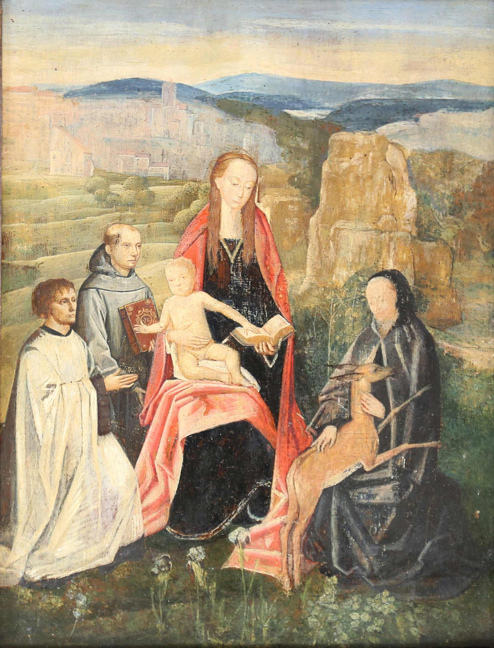 MEMLING, HANS. HANS EFTERFÖLJARE. ”GUDS MOR MED BARN”.