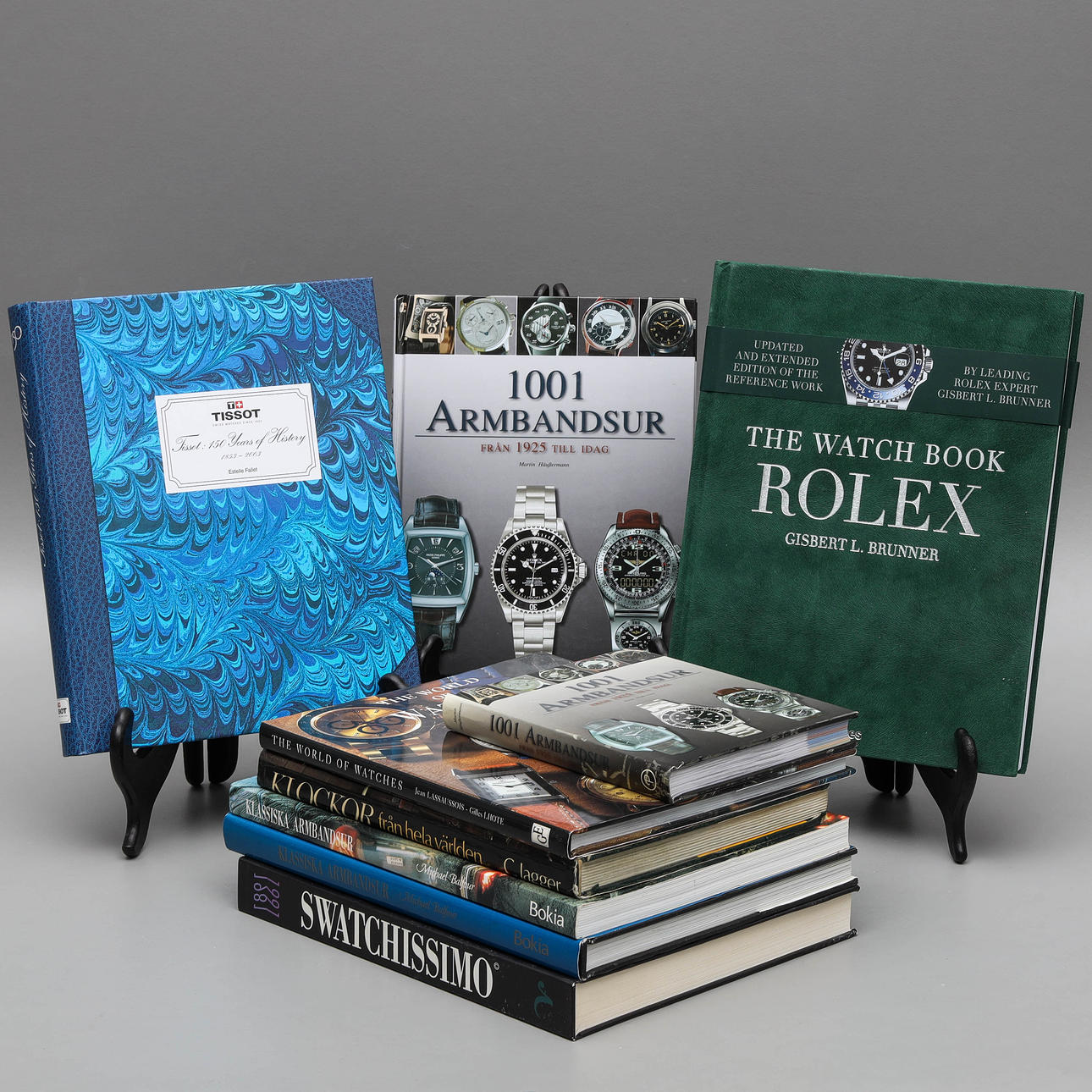 9 WATCH BOOKS, including “The watch book Rolex”, “Tissot: 150 years of ...