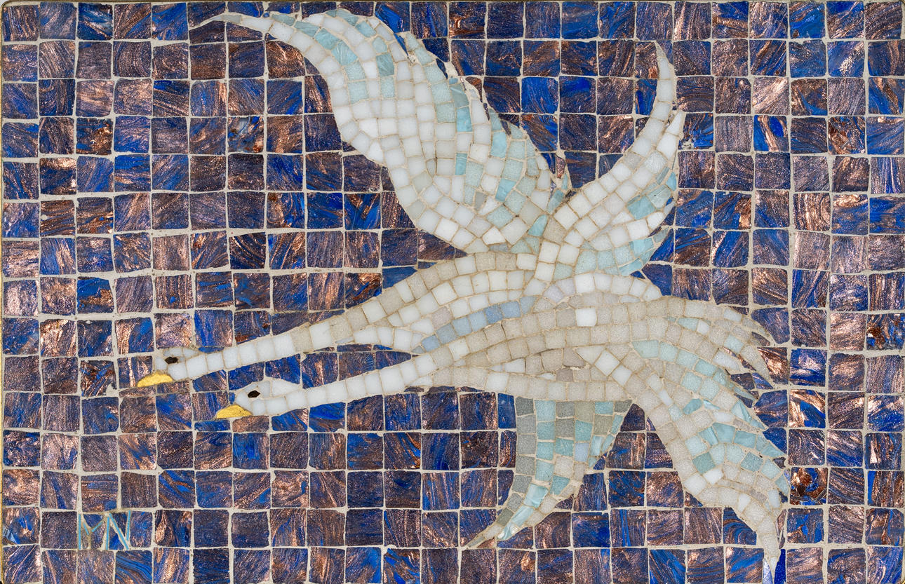 OIDENTIFIERAD KONSTNÄR. Mosaic board, Signed MN.