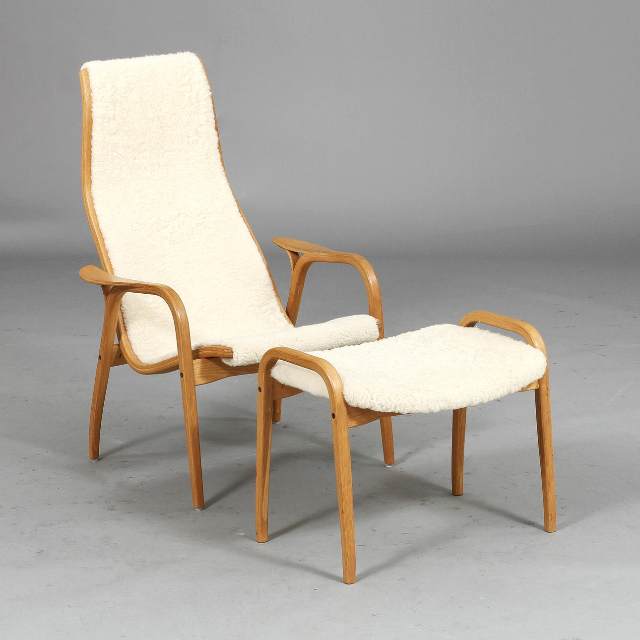 FÅTÖLJ med FOTPALL, "Lamino", Yngve Ekström för Swedese.