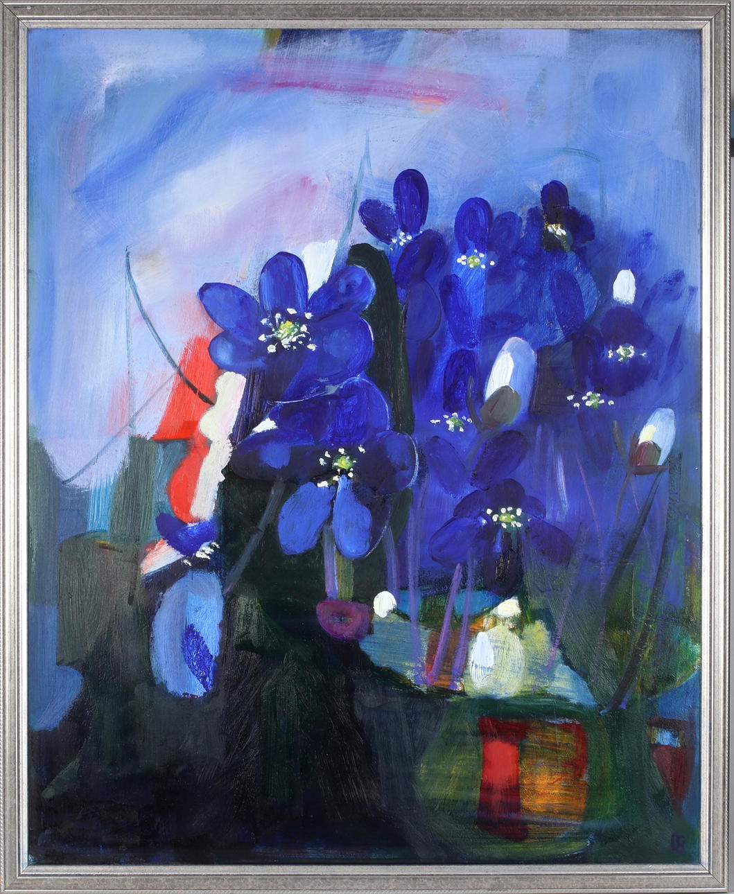 OLLE GUSTAFSSON. “Spring eyes”, oil on panel, monogram signed.