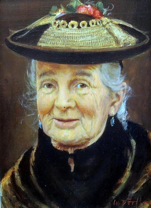WALTER DÖRFLER. WALTER DÖRFLER, PORTRÄTT AV EN KVINNLIG BONDE.