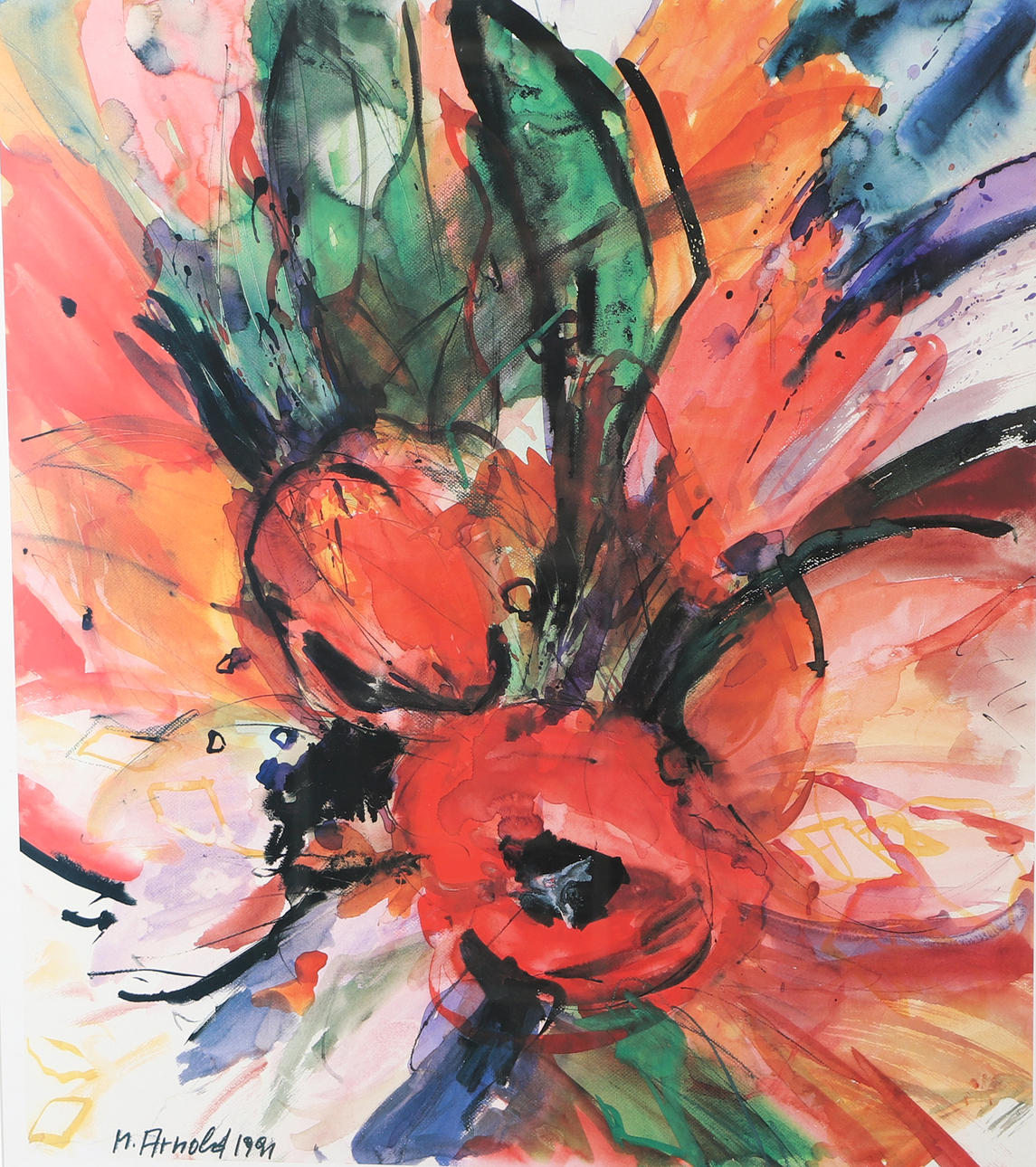 OIDENTIFIERAD KONSTNÄR. Composición, impresión enmarcada.