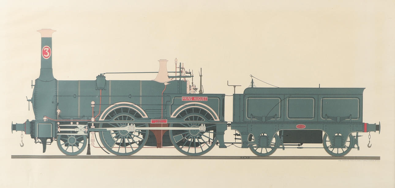 PANEL, locomotora, impresión enmarcada.