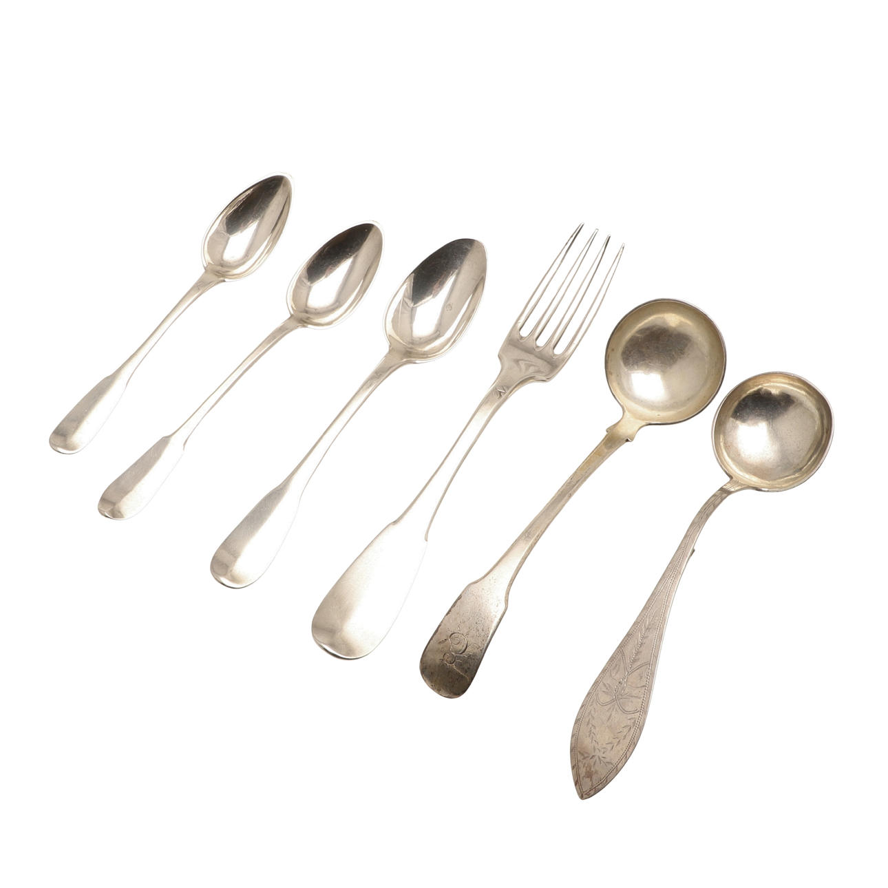 A GROUP OF FRENCH AND EUROPEAN SILVER FLATWARE. Silver & Metals ...