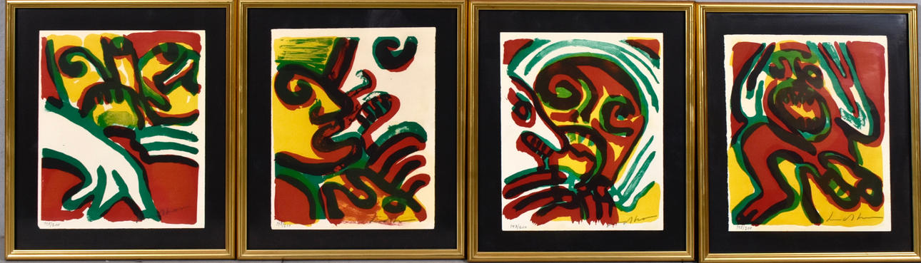 BENGT LINDSTRÖM. color lithographs, 4 pcs.