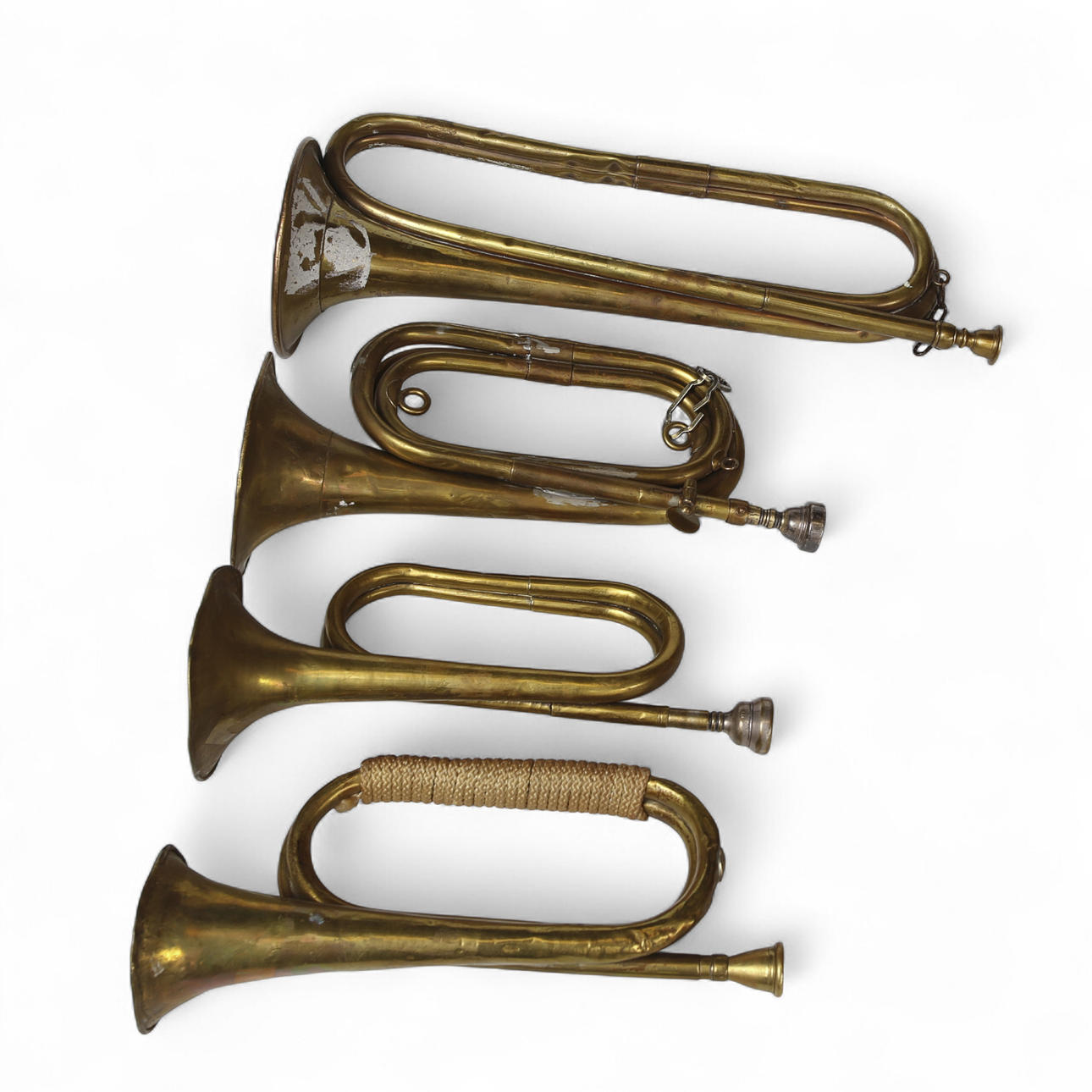 REVELJ/SIGNAL HORN, copper & brass, 4pcs.