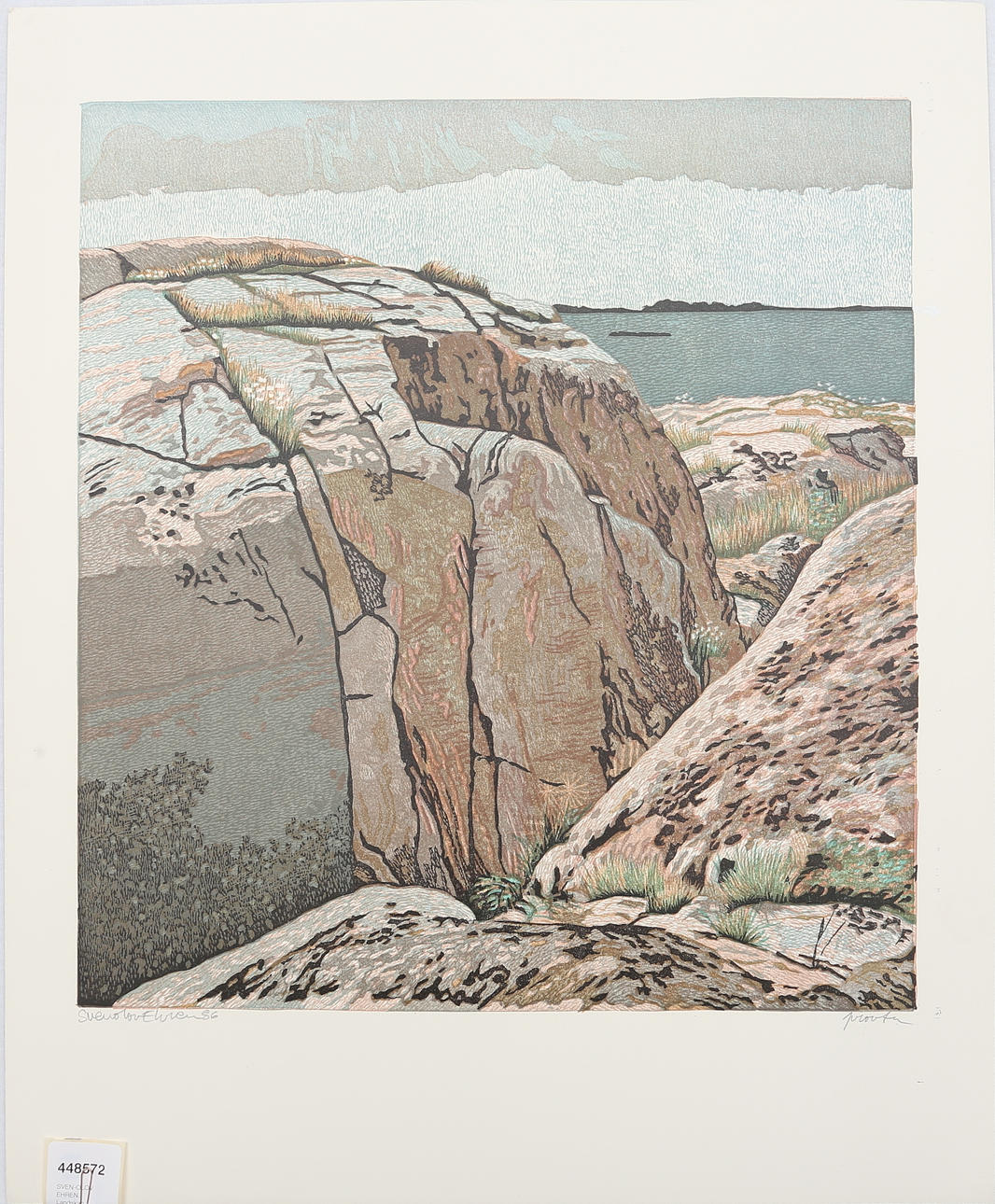 SVEN-OLOV EHREN. Landskap, färglitografi, signerad samt Provtryck.