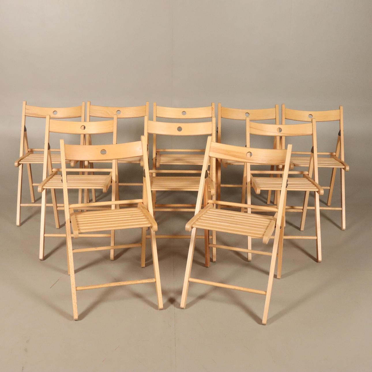CHAIRS, 10 pieces, folding.