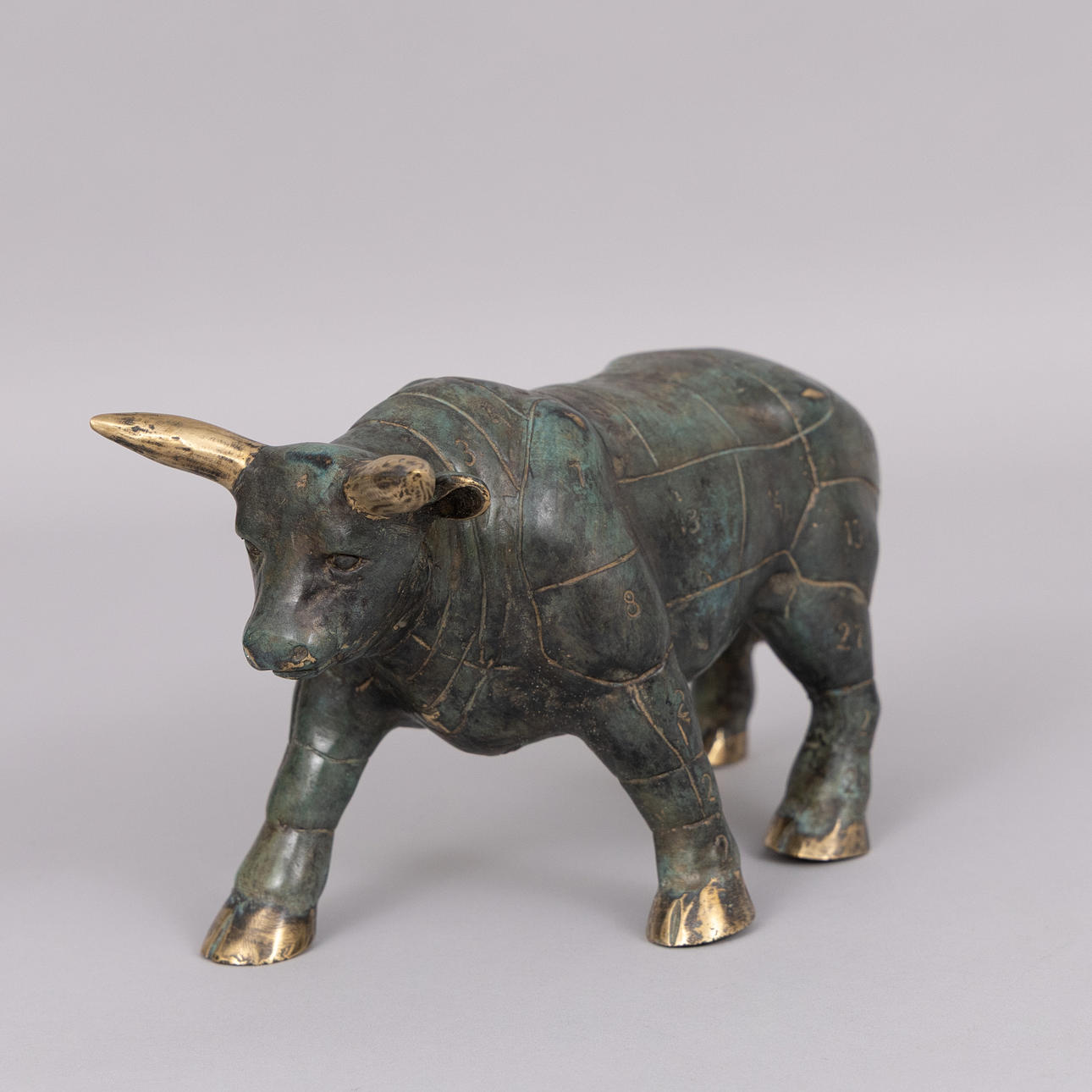 ANDREAS WARGENBRANT. Bull, bronze, “Cutting scheme”, signed.