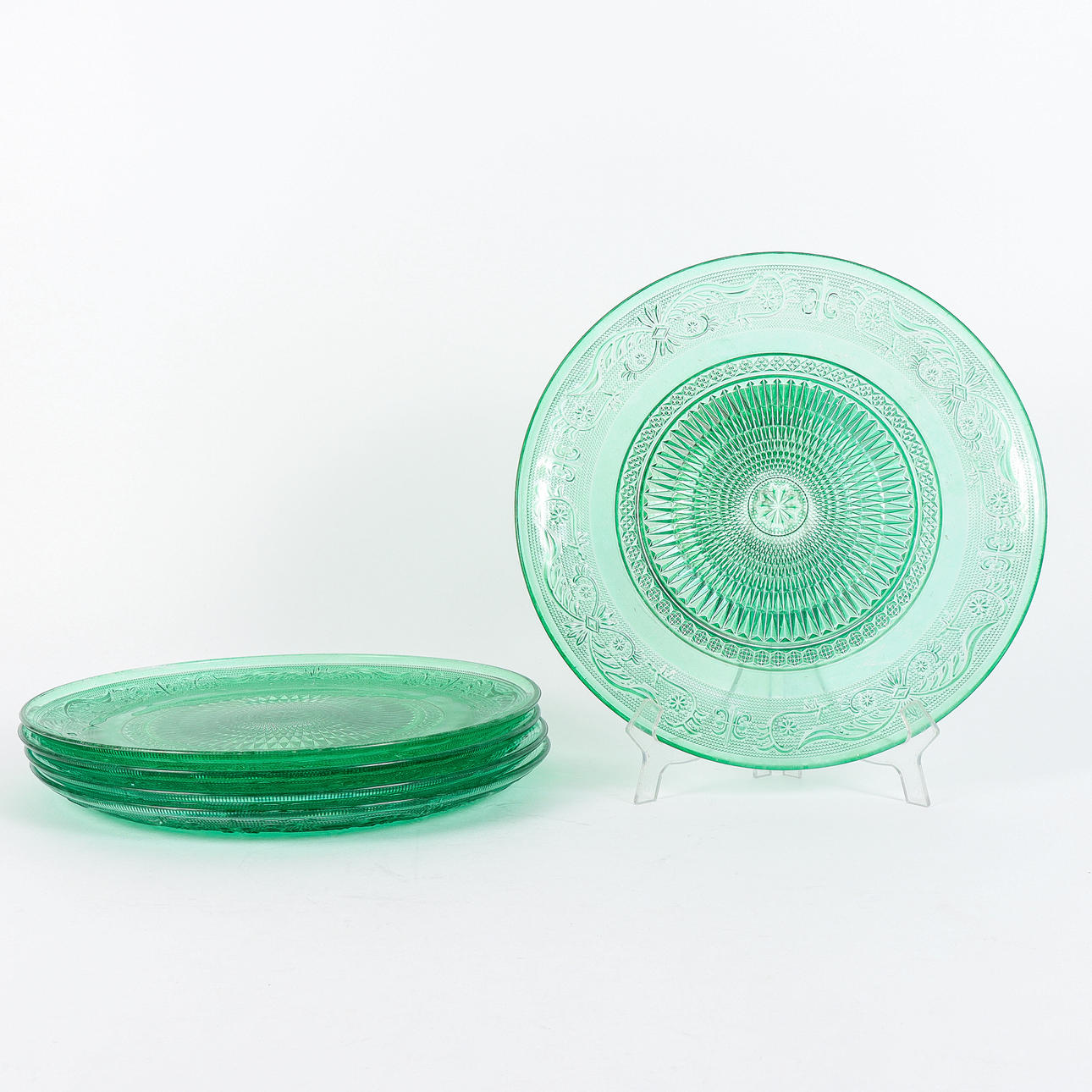 GLASPLADER 5 stk, trykglas.