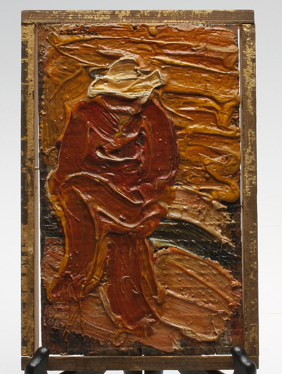 EVERT LINDFORS. "Gubben Franko". Olja på pannå. Signerad och daterad 1960.