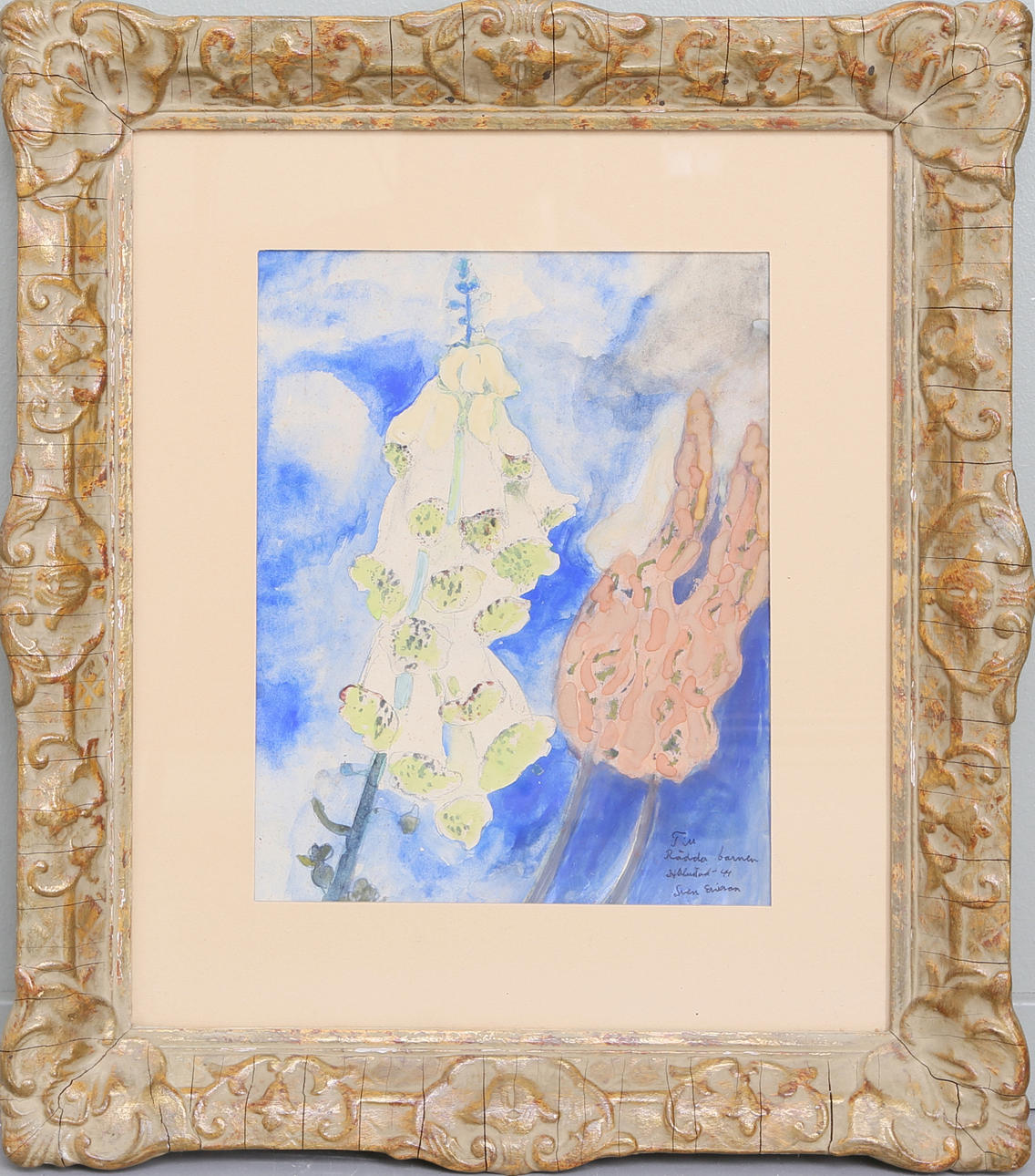 SVEN X:ET ERIXSON. Blomsterstilleben, akvarell, signerad och daterad 1944.