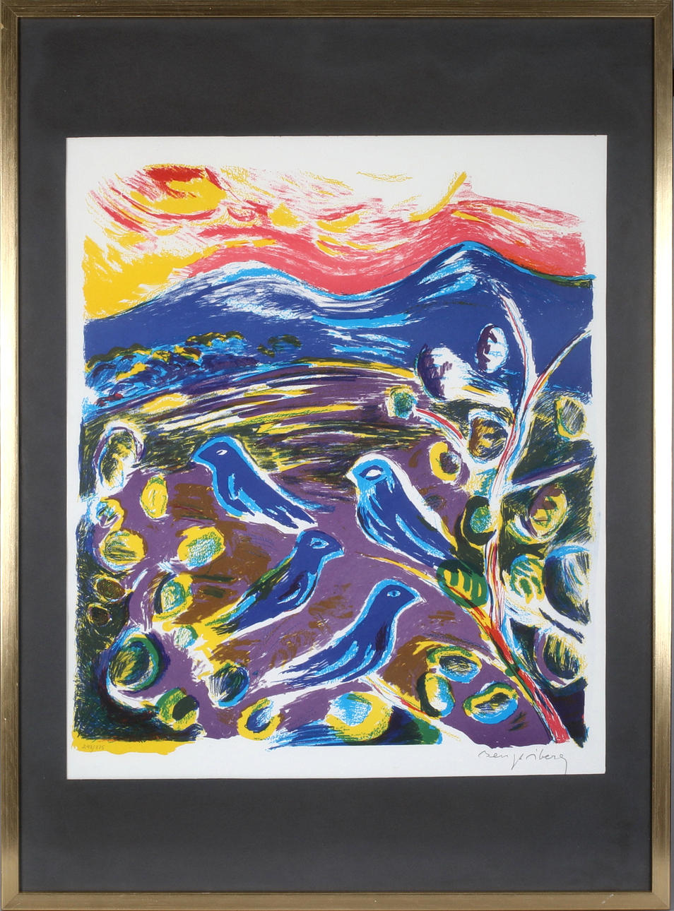 BENGT ÅBERG. Birds, lithograph, signed and numbered 248/375.