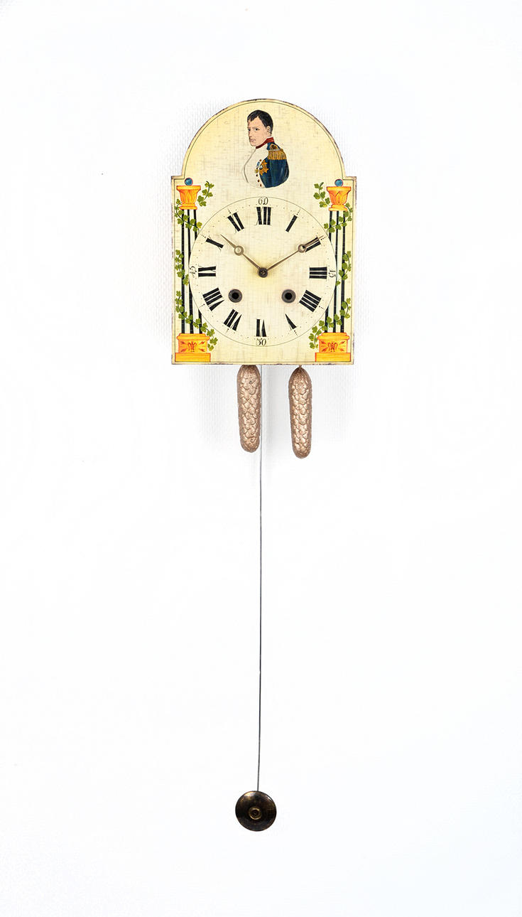 BLACK FOREST CLOCK, så kallad skyltklocka Bländare med Napoleon Bonaparte.