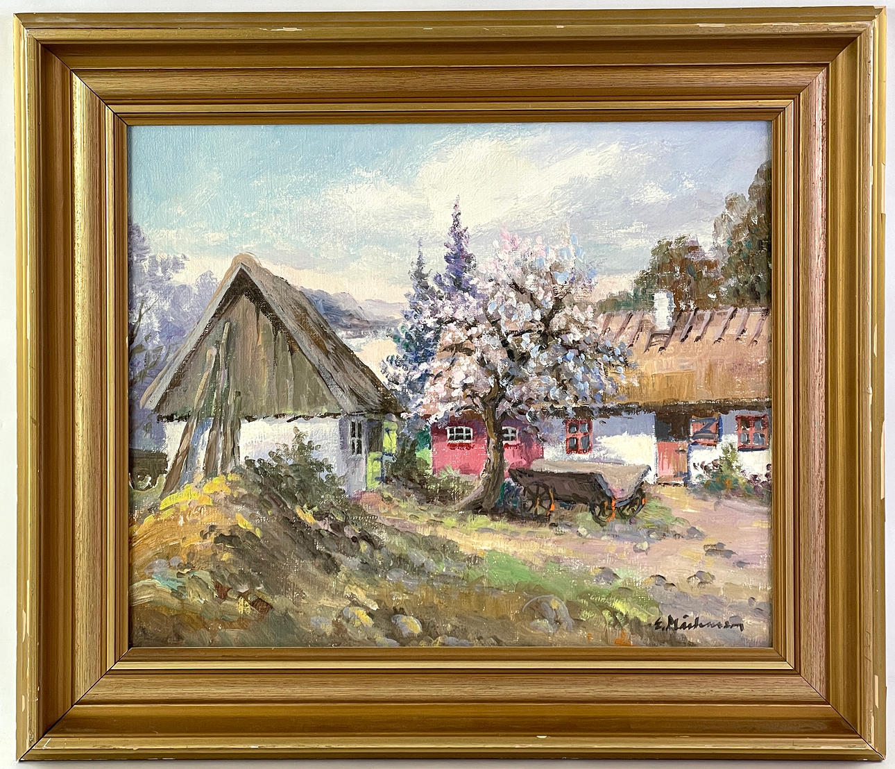 ELSA MÅRTENSSON. Courtyard, oil on canvas, signed E.Mårtensson.