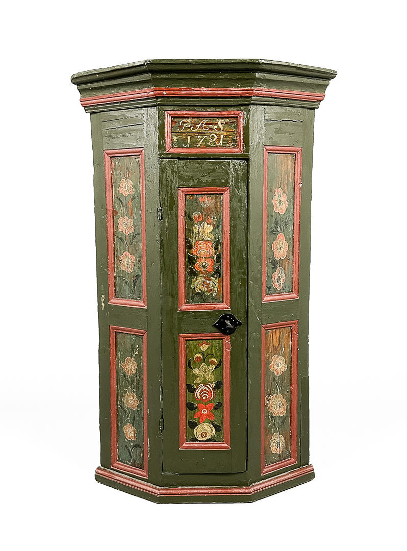 A general-purpose corner cabinet, dated-1781.