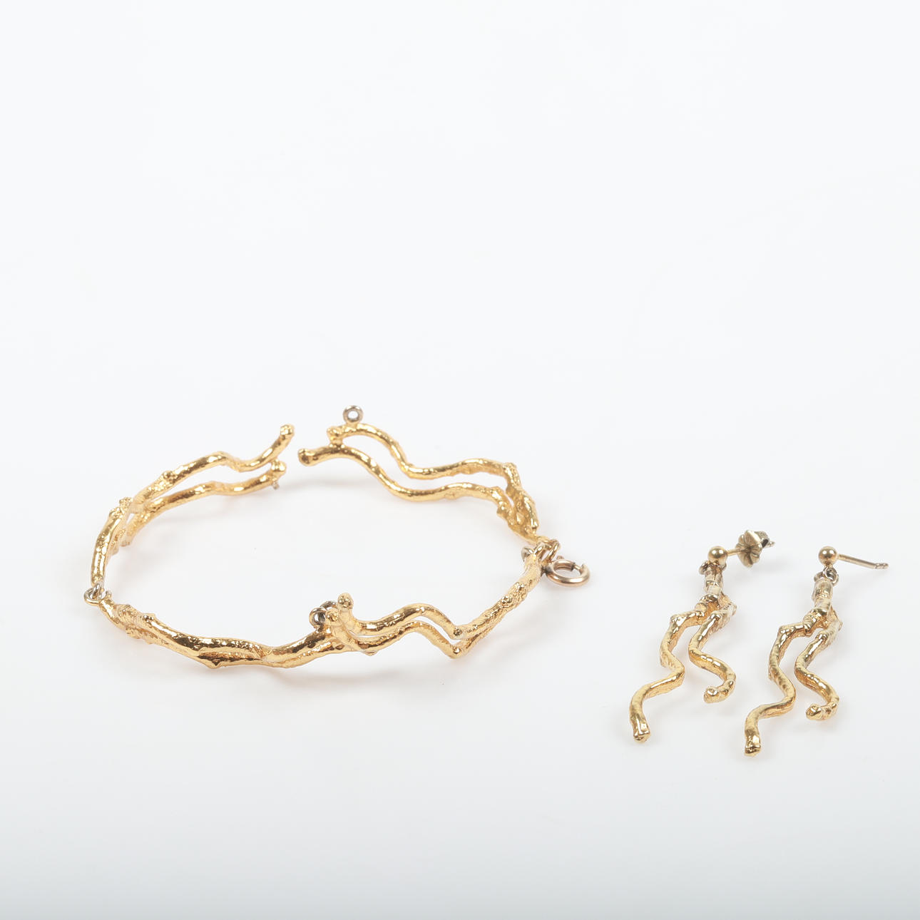 GARNITYR, 2 delar, förgyllt sterlingsilver.
