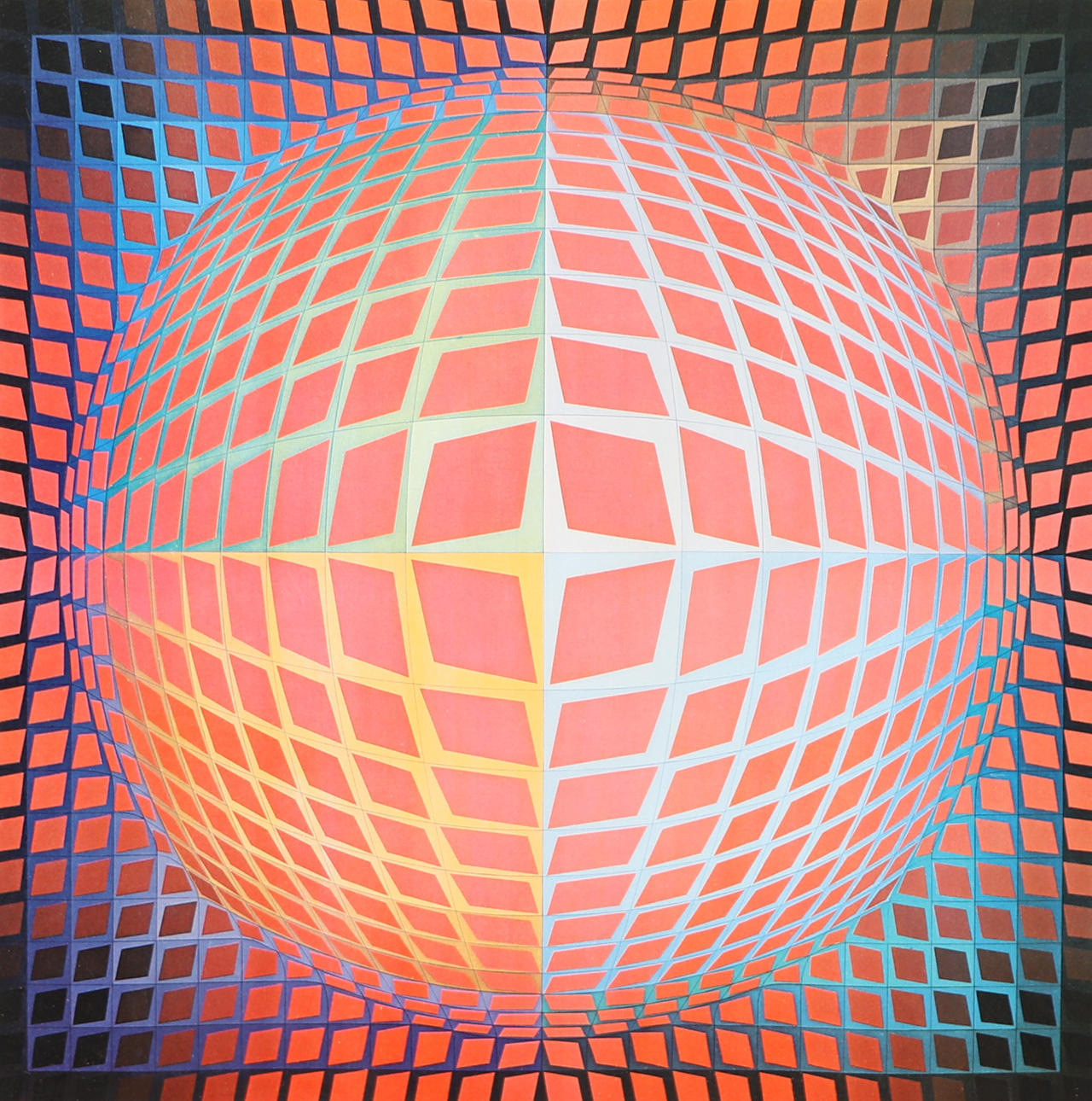AFTER VICTOR VASARELY. Geometric figure, graphic sheet.