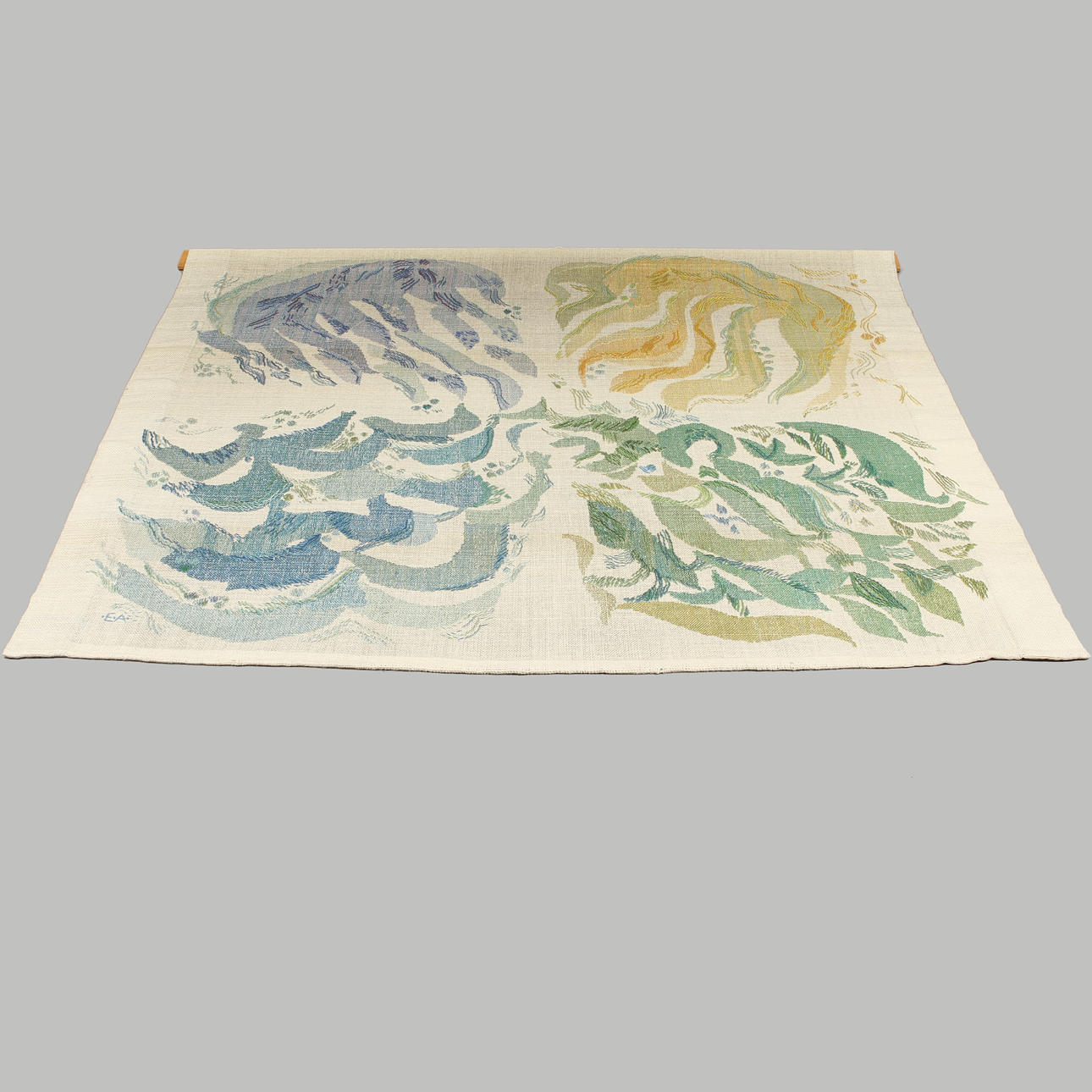 ELSA AGELII. "Sommar", textil, signerad E.A.