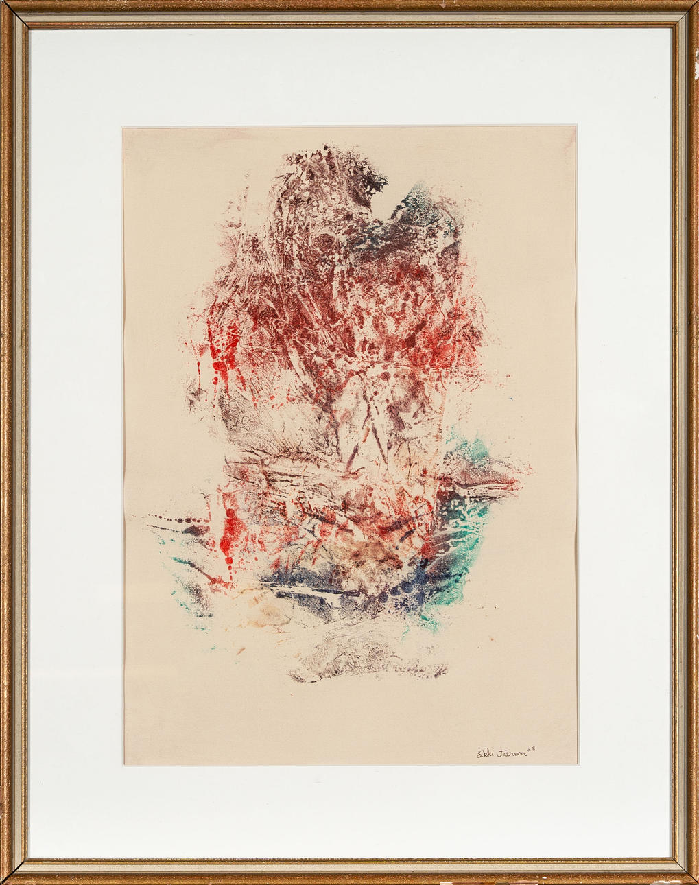 ERKKI TIERMA. Monotype, Abstract composition, 1963.
