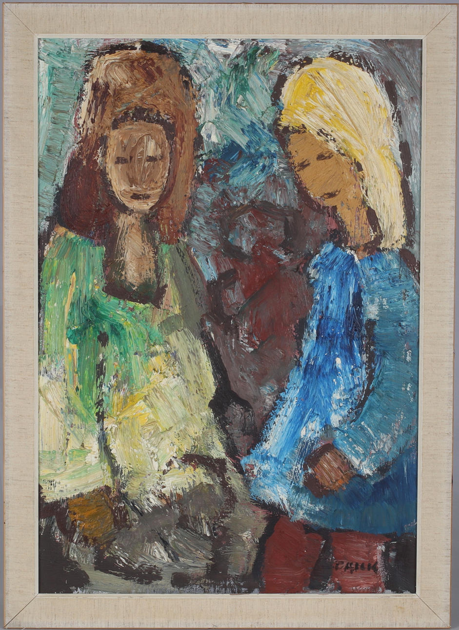 GÖSTA FALCK. Figure composition, oil on canvas, signed.