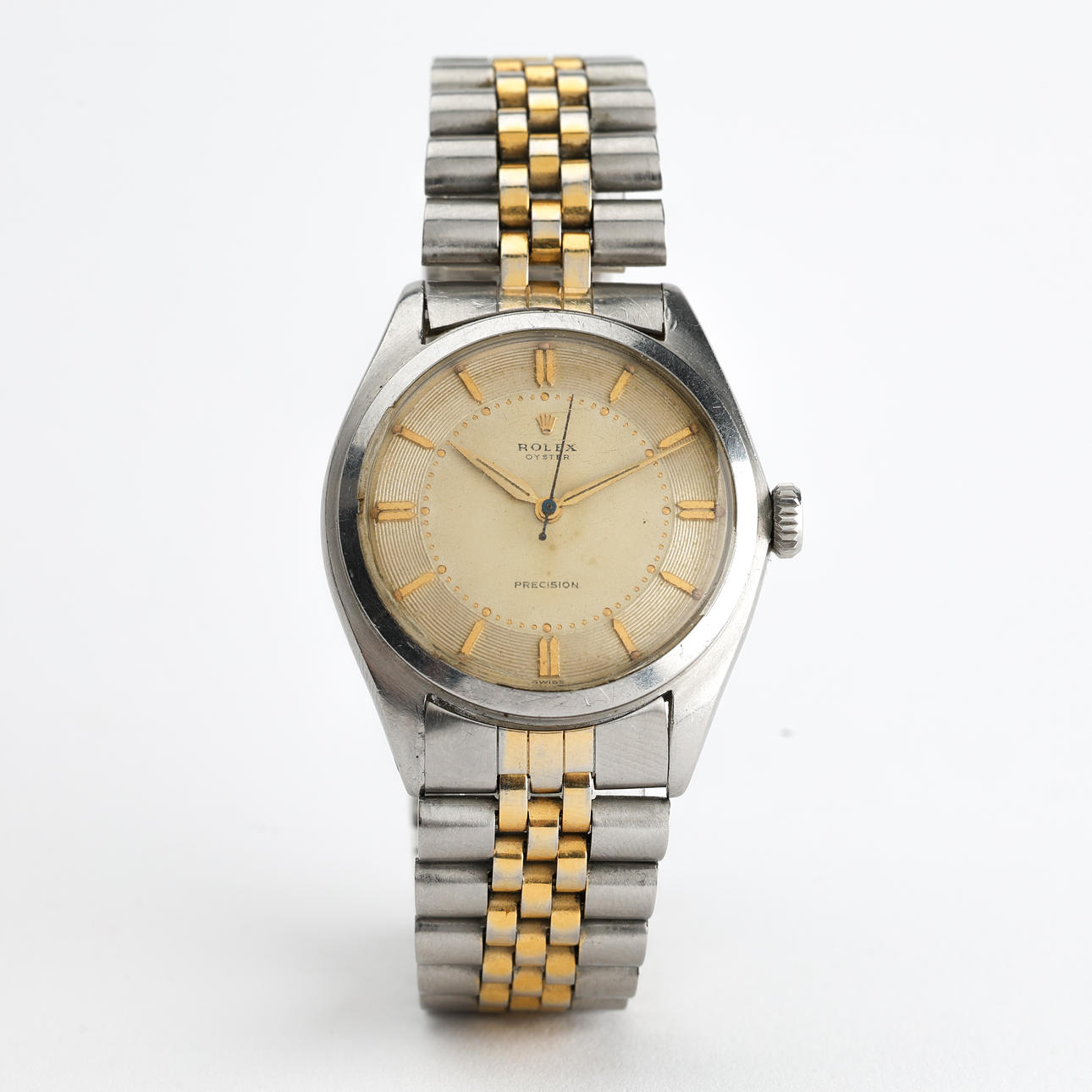 ROLEX PRECISION, wristwatch, steel, manual assignment, 1950s.