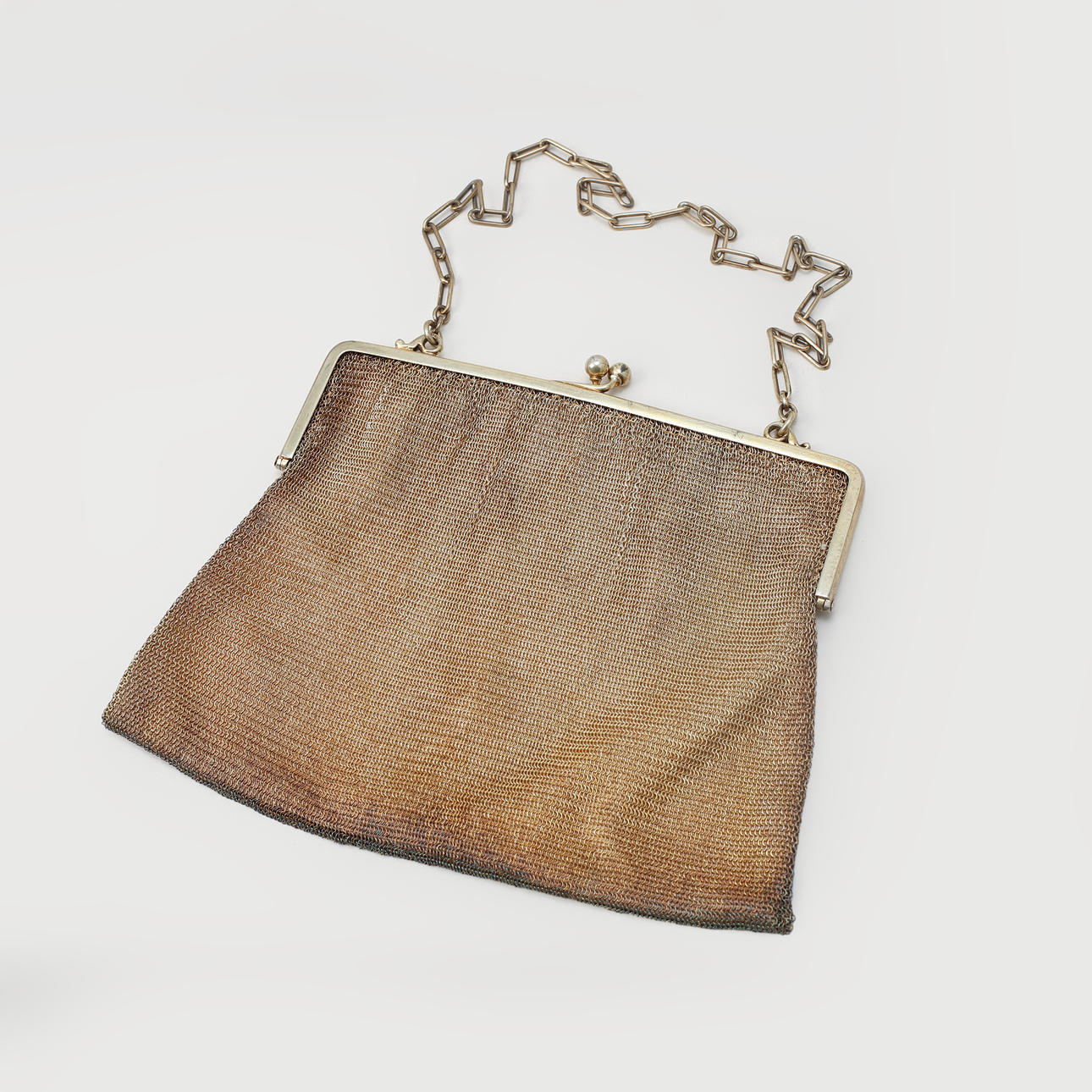 EVENING BAG, gilt silver, import stamps, total weight 200 grams.