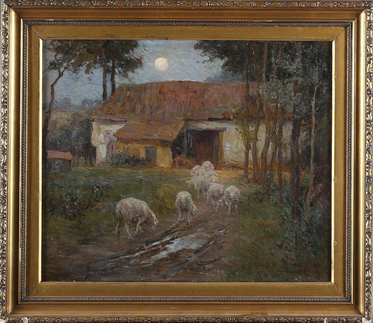 DOROTHEA SHARP. Landskapsmotiv med får, olja på duk, signerad Dorothea Sharp.