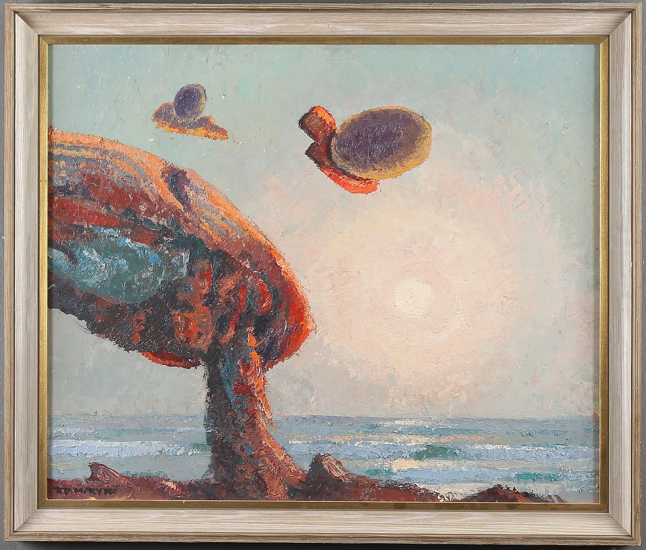 EDWARD MEYER RYFF. Atomtavla, olja på pannå, signerad.