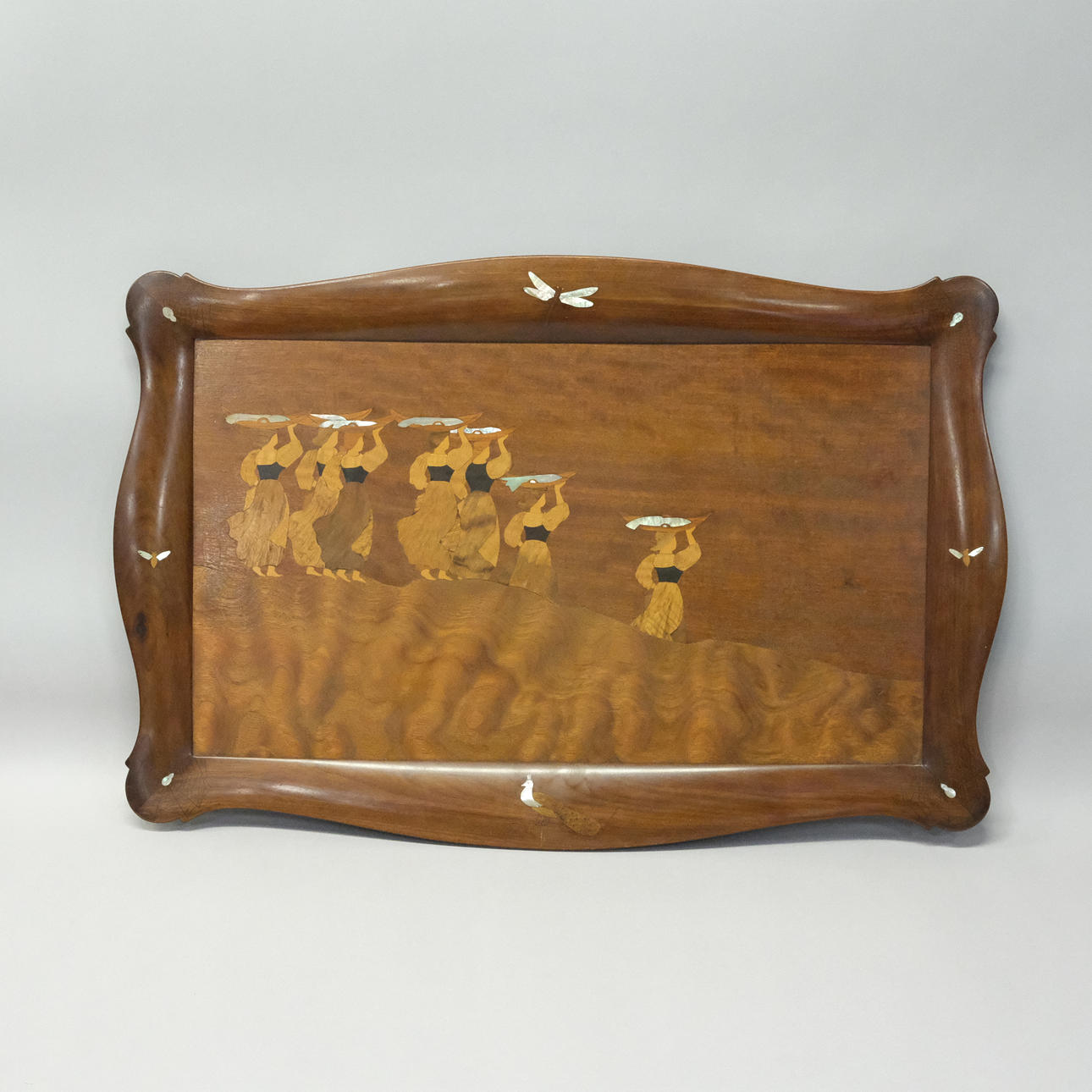 TRAY WITH INTARSIA, ART NOUVEAU.
