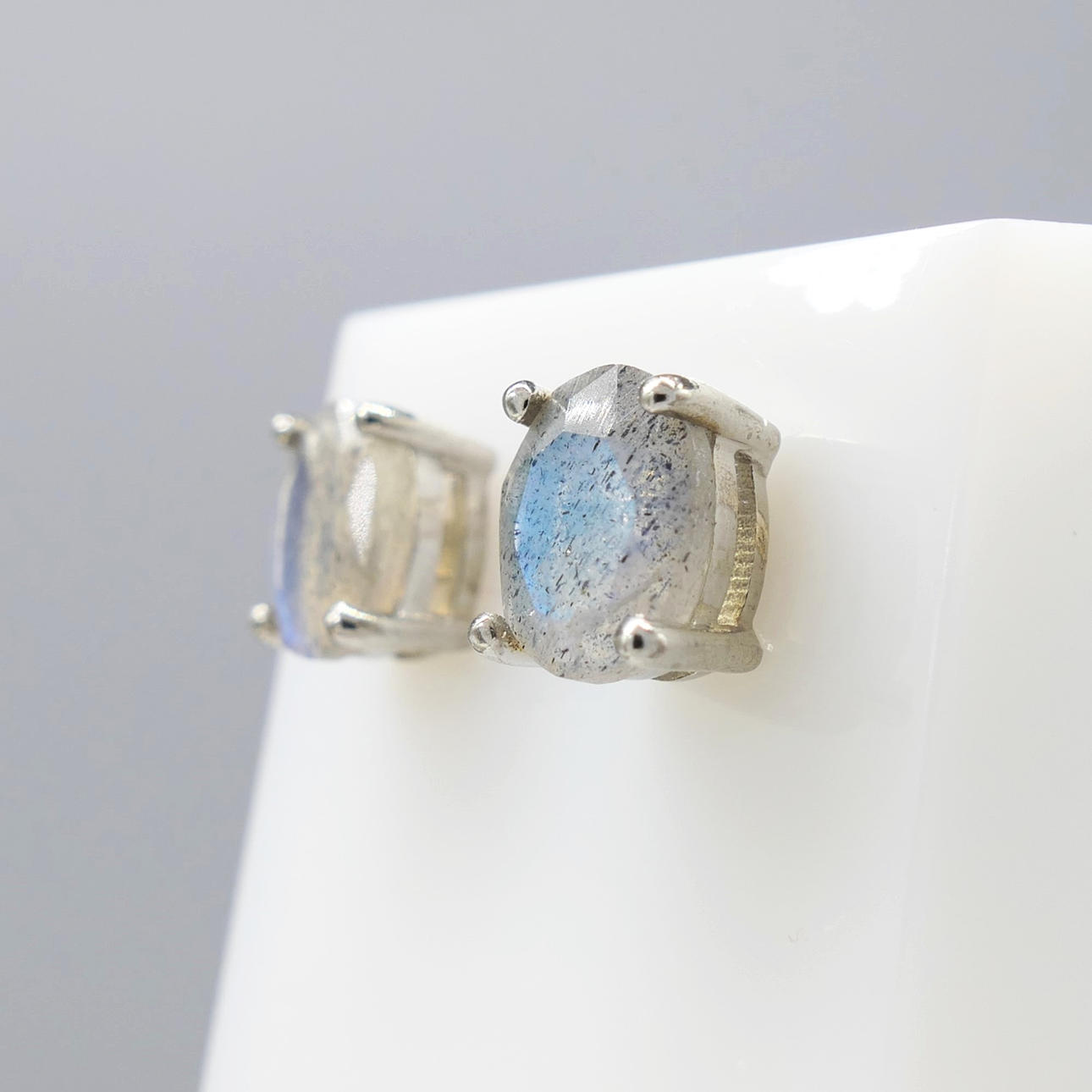 LABRADORITE GEMSTONE studs.