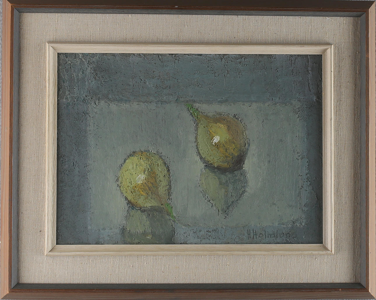 HELGE HOLMLUND. Stilleben, olja på pannå, signerad.