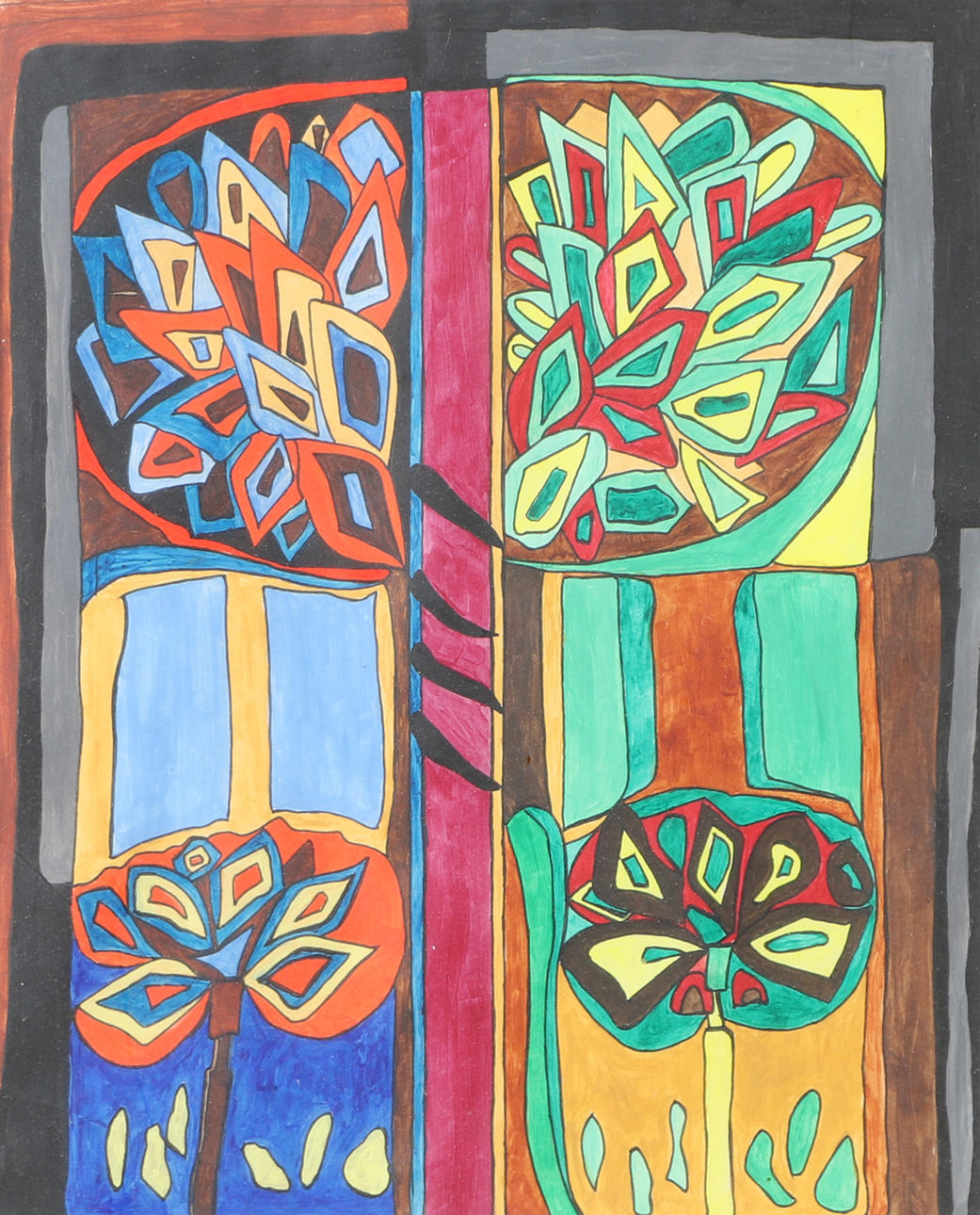 TORD PETTER BERLIN. Composition, mixed media, unsigned.