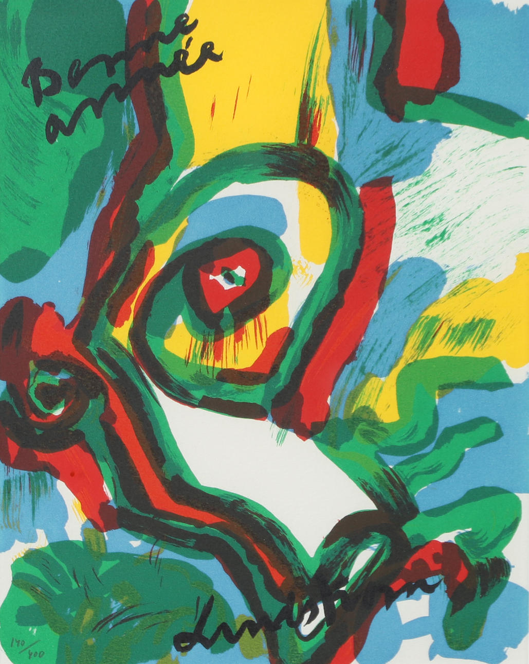 BENGT LINDSTRÖM. Composition, lithograph in colours, signed.